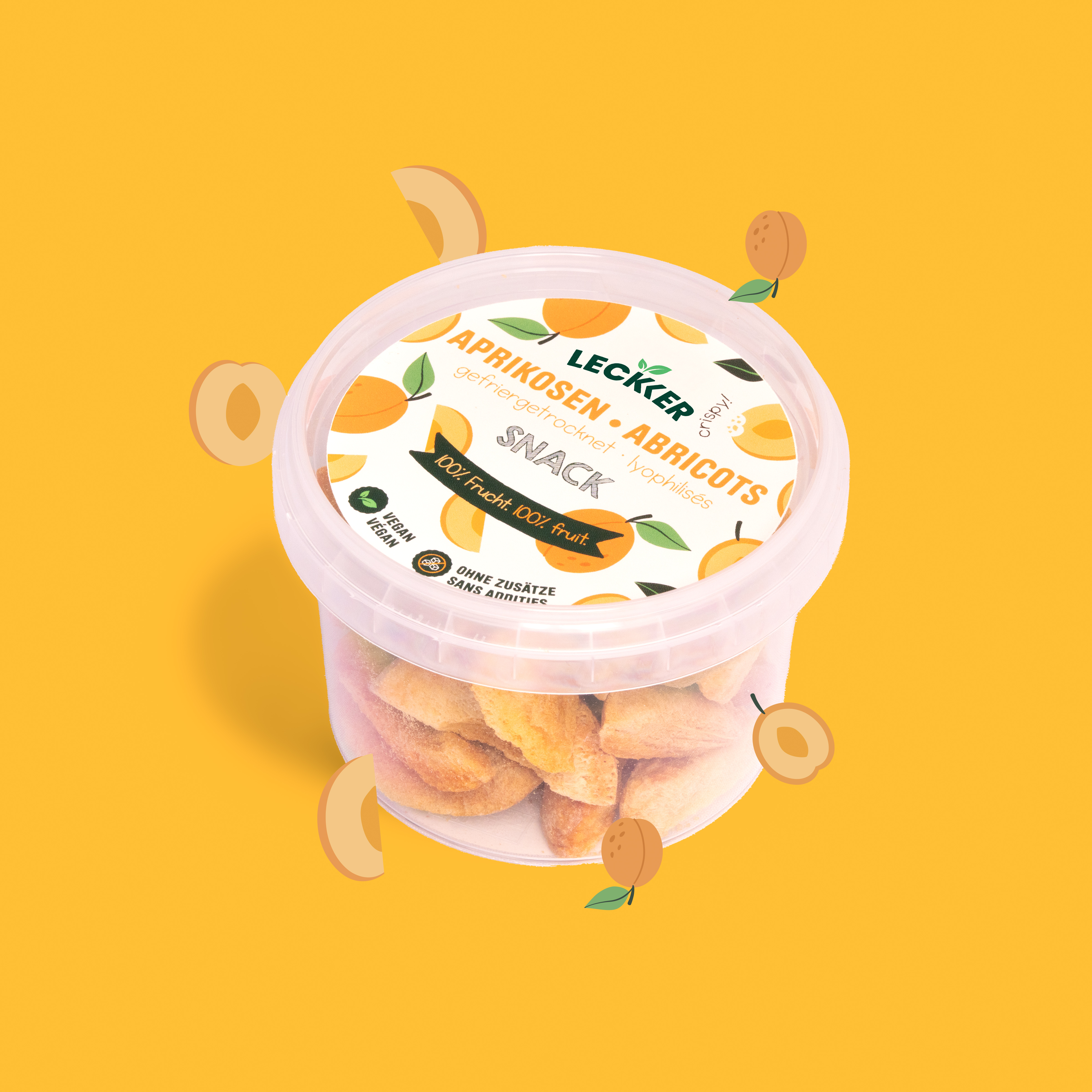 Snack Dose gefriergetrocknete Aprikose