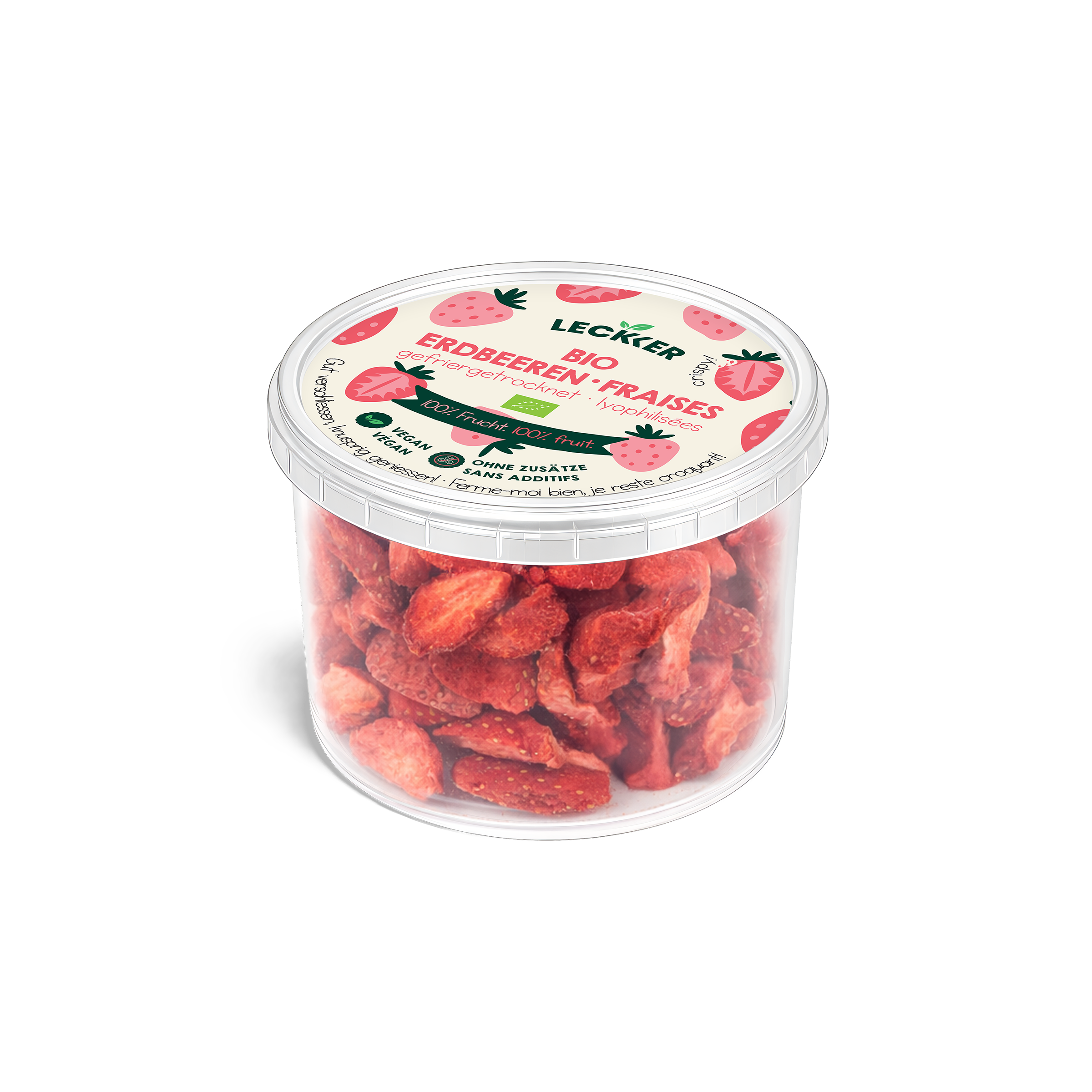 gefriergetrocknete Erdbeer Snack-Dose