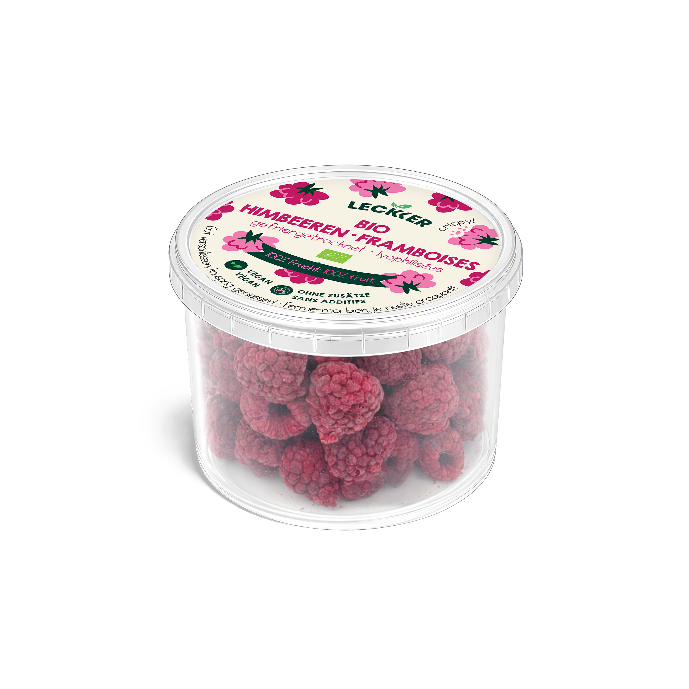 gefriergetrockneter himbeeren snack bio