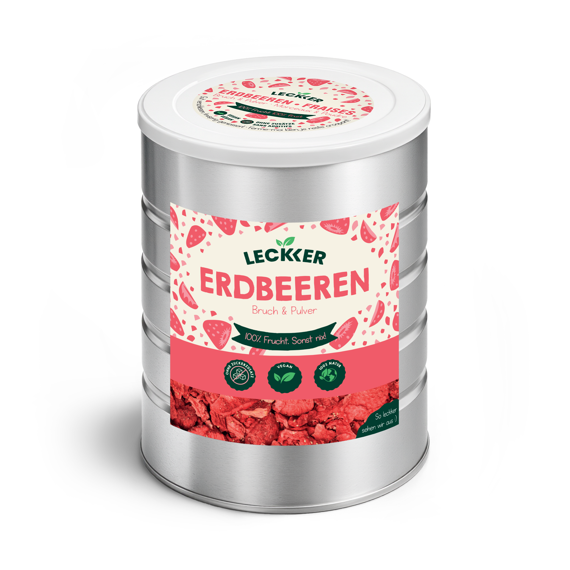 Gefriergetrocknete Erdbeere Stück