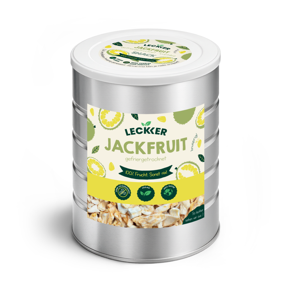 Gefriergetrocknete Jackfruit in Edelstahl Dose