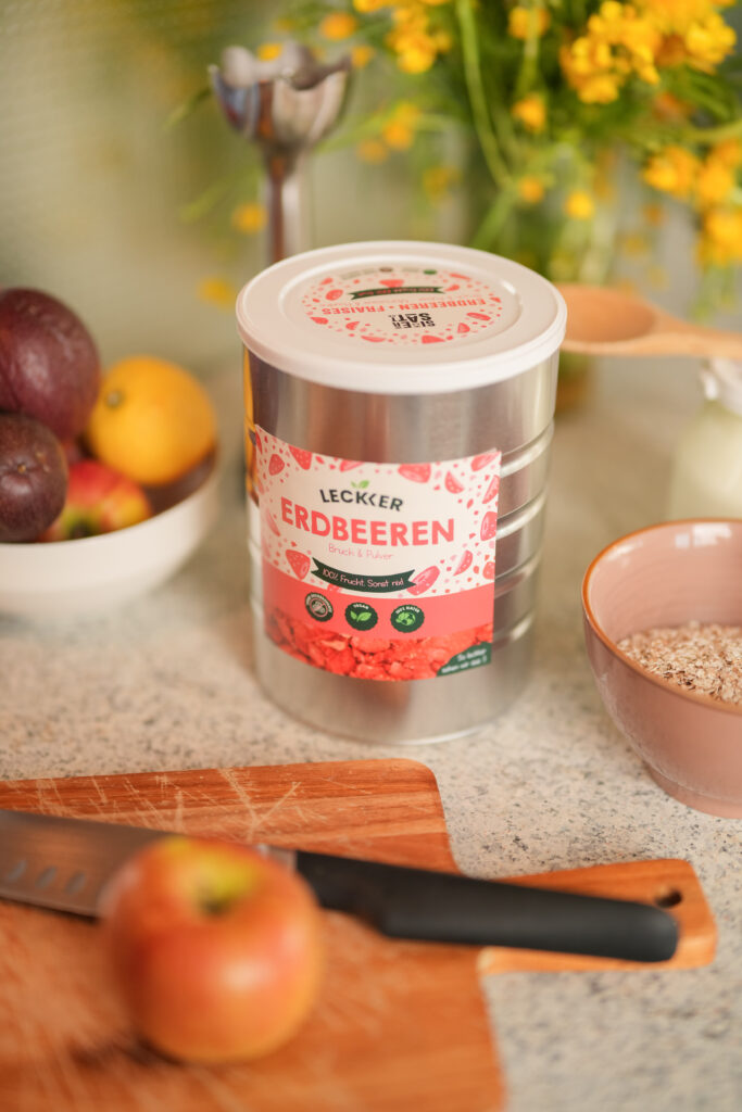 Gefriergetrocknete Erdbeere Stück